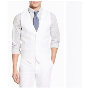 100% Linen Vest Nordstrom Mens Shop XL Off-White DISCONTINUE